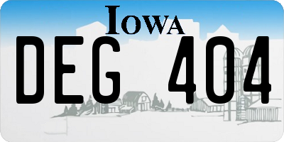 IA license plate DEG404