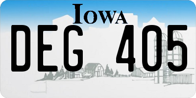 IA license plate DEG405