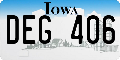 IA license plate DEG406