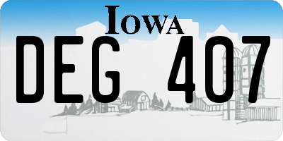 IA license plate DEG407