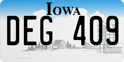 IA license plate DEG409