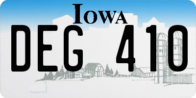 IA license plate DEG410