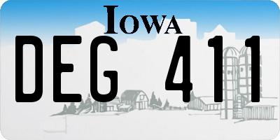 IA license plate DEG411