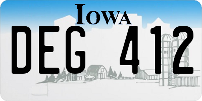IA license plate DEG412