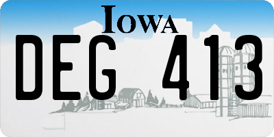 IA license plate DEG413