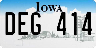 IA license plate DEG414