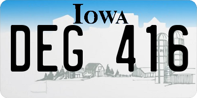IA license plate DEG416