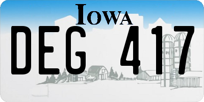 IA license plate DEG417