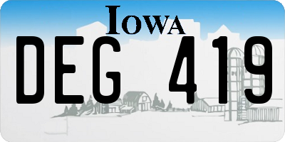 IA license plate DEG419