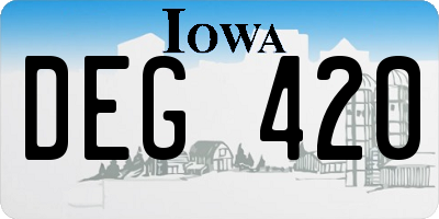 IA license plate DEG420