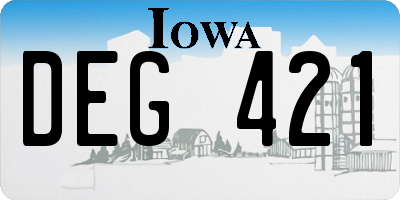 IA license plate DEG421