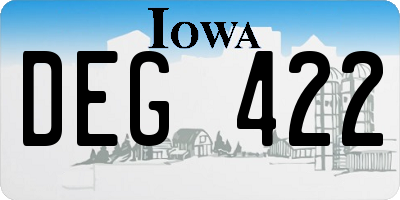 IA license plate DEG422