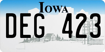 IA license plate DEG423