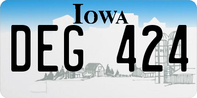 IA license plate DEG424