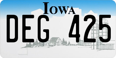 IA license plate DEG425
