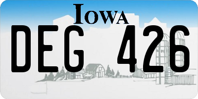 IA license plate DEG426