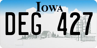 IA license plate DEG427