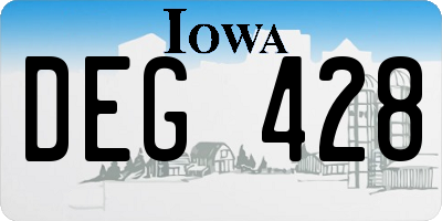 IA license plate DEG428