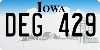 IA license plate DEG429