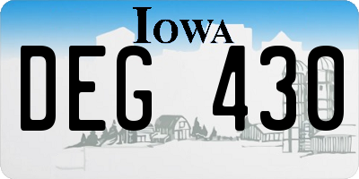 IA license plate DEG430