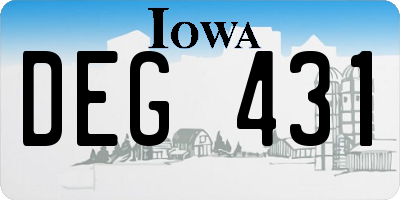 IA license plate DEG431