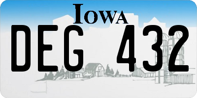 IA license plate DEG432