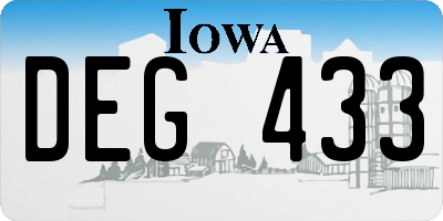 IA license plate DEG433