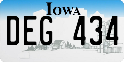 IA license plate DEG434