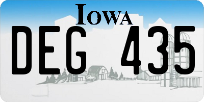 IA license plate DEG435