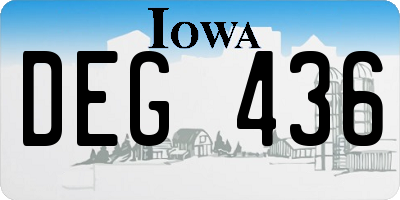IA license plate DEG436