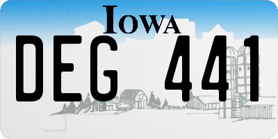 IA license plate DEG441