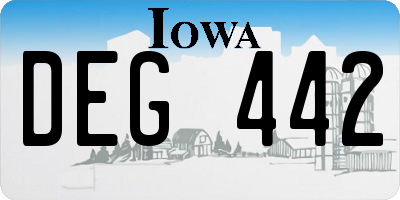 IA license plate DEG442