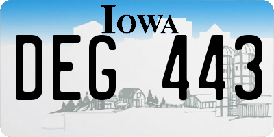 IA license plate DEG443
