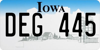 IA license plate DEG445