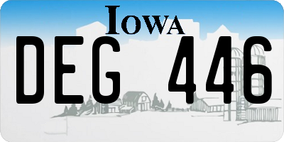 IA license plate DEG446