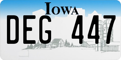 IA license plate DEG447