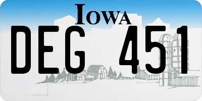 IA license plate DEG451