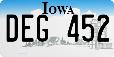 IA license plate DEG452