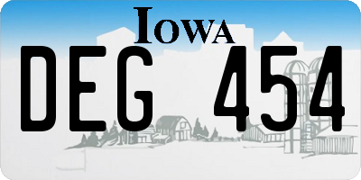 IA license plate DEG454