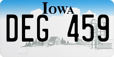 IA license plate DEG459