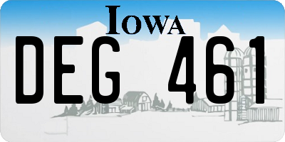 IA license plate DEG461