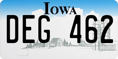 IA license plate DEG462