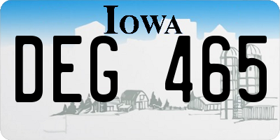IA license plate DEG465