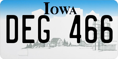 IA license plate DEG466