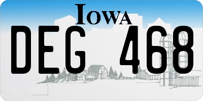 IA license plate DEG468