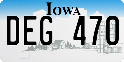 IA license plate DEG470