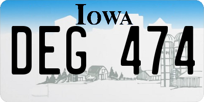 IA license plate DEG474
