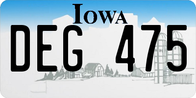 IA license plate DEG475