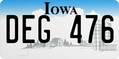 IA license plate DEG476