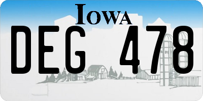 IA license plate DEG478
